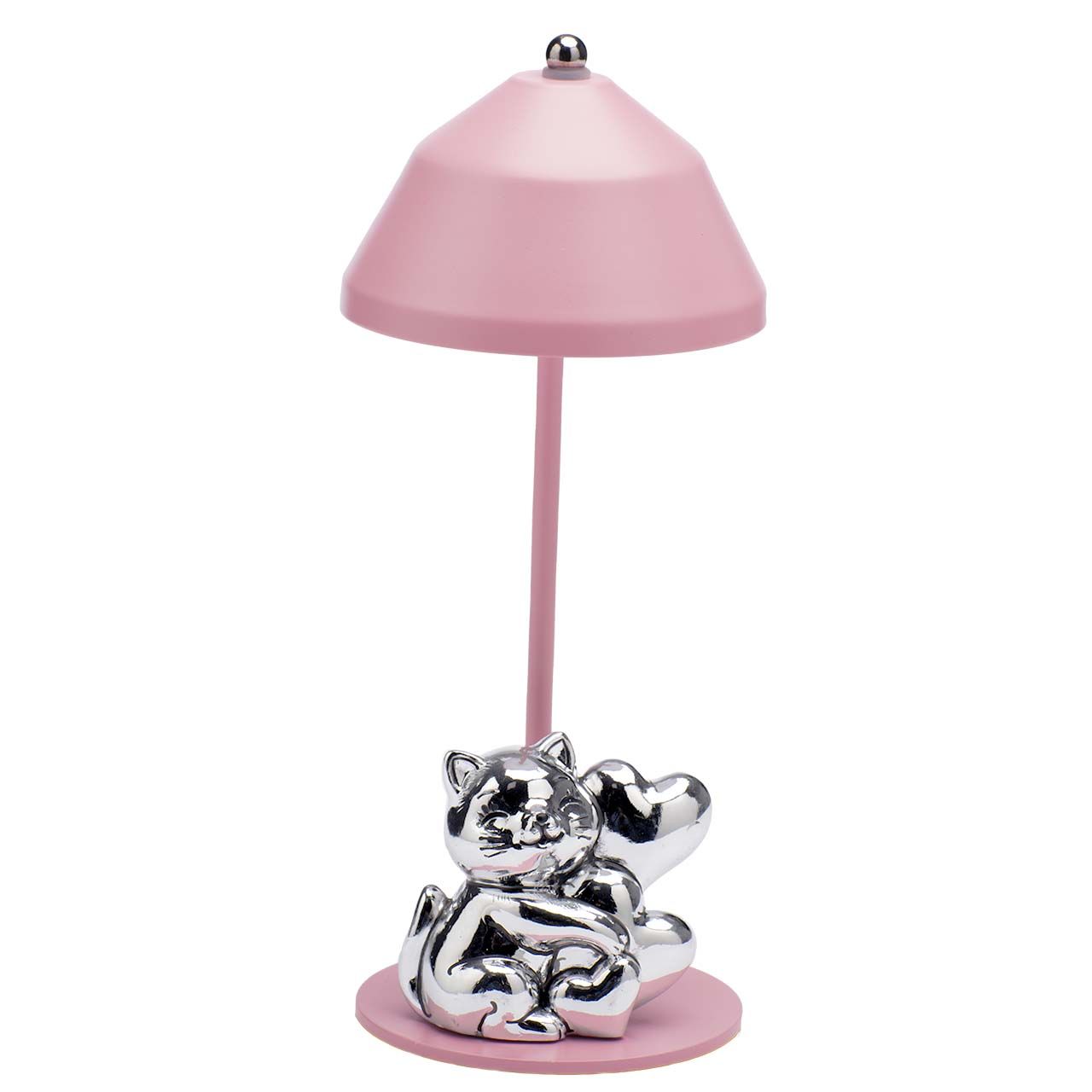 LAMPADA CON CARICA USB E GATTO - ROSA